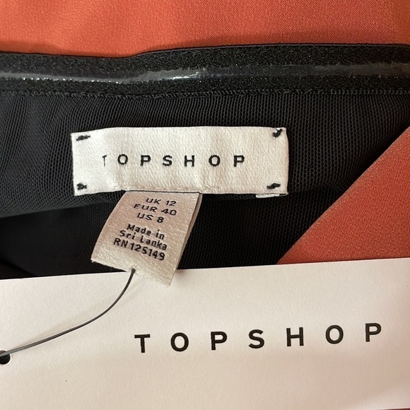 NWT. Topshop 8 Mesh Back Bardot Midi Dress. - Picture 3 of 12